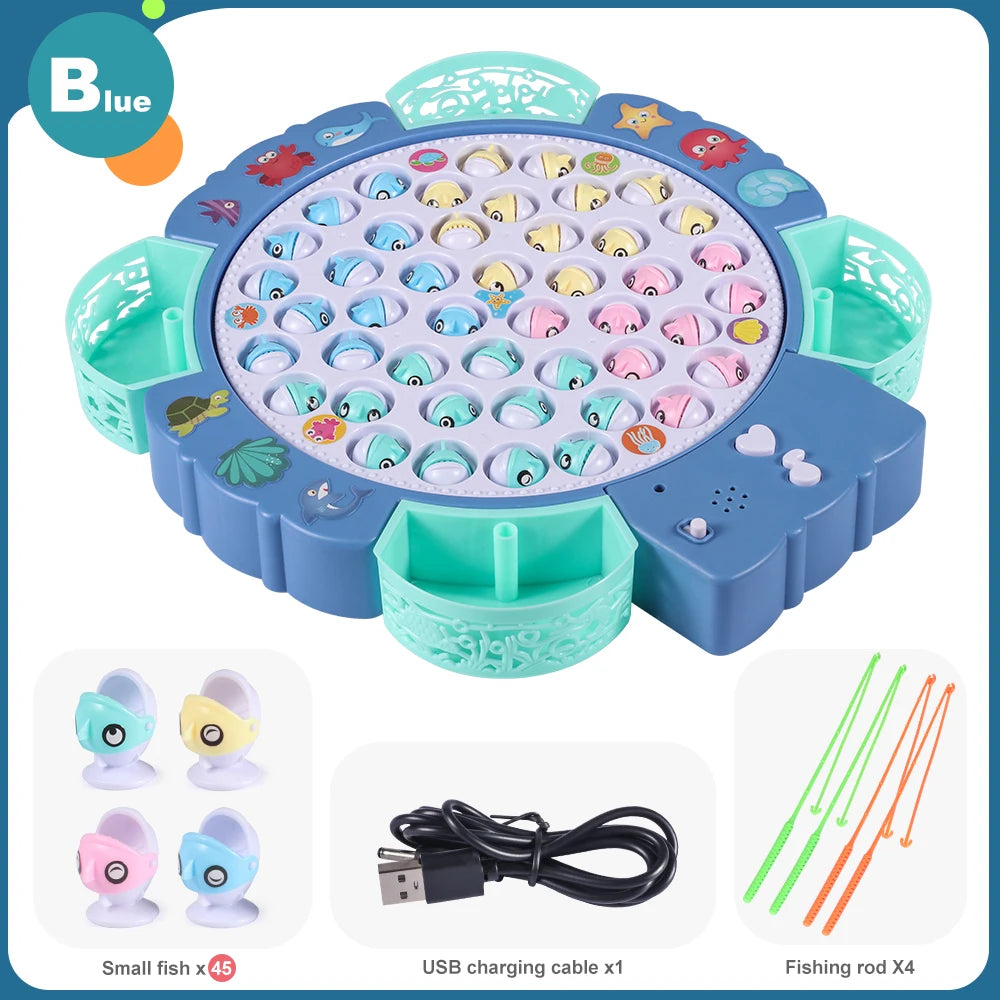 Brinquedo Lago de Pesca Elétrica com Música Perfeito Presente de Natal