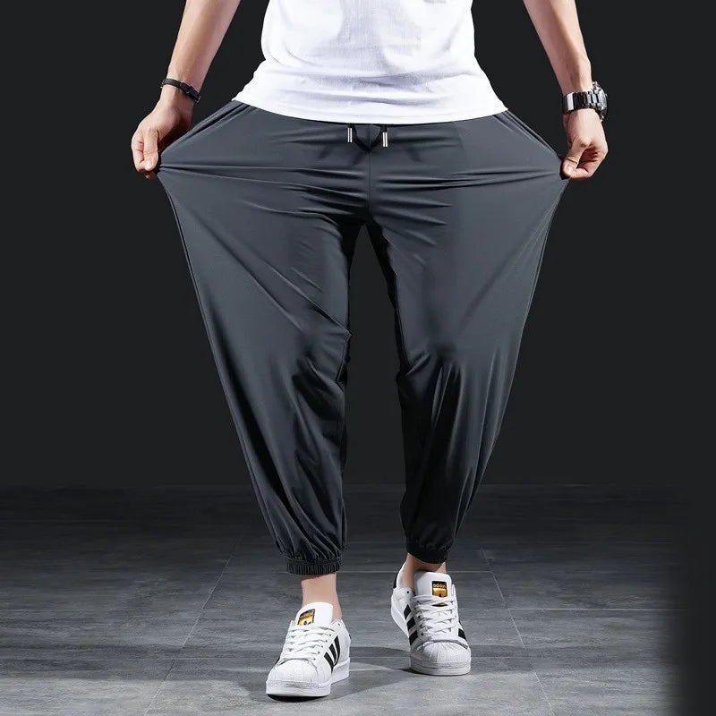 Calças de pesca respirável masculina ao ar livre, calças stretch, roupas esportivas de secagem rápida, roupas casuais finas, verão