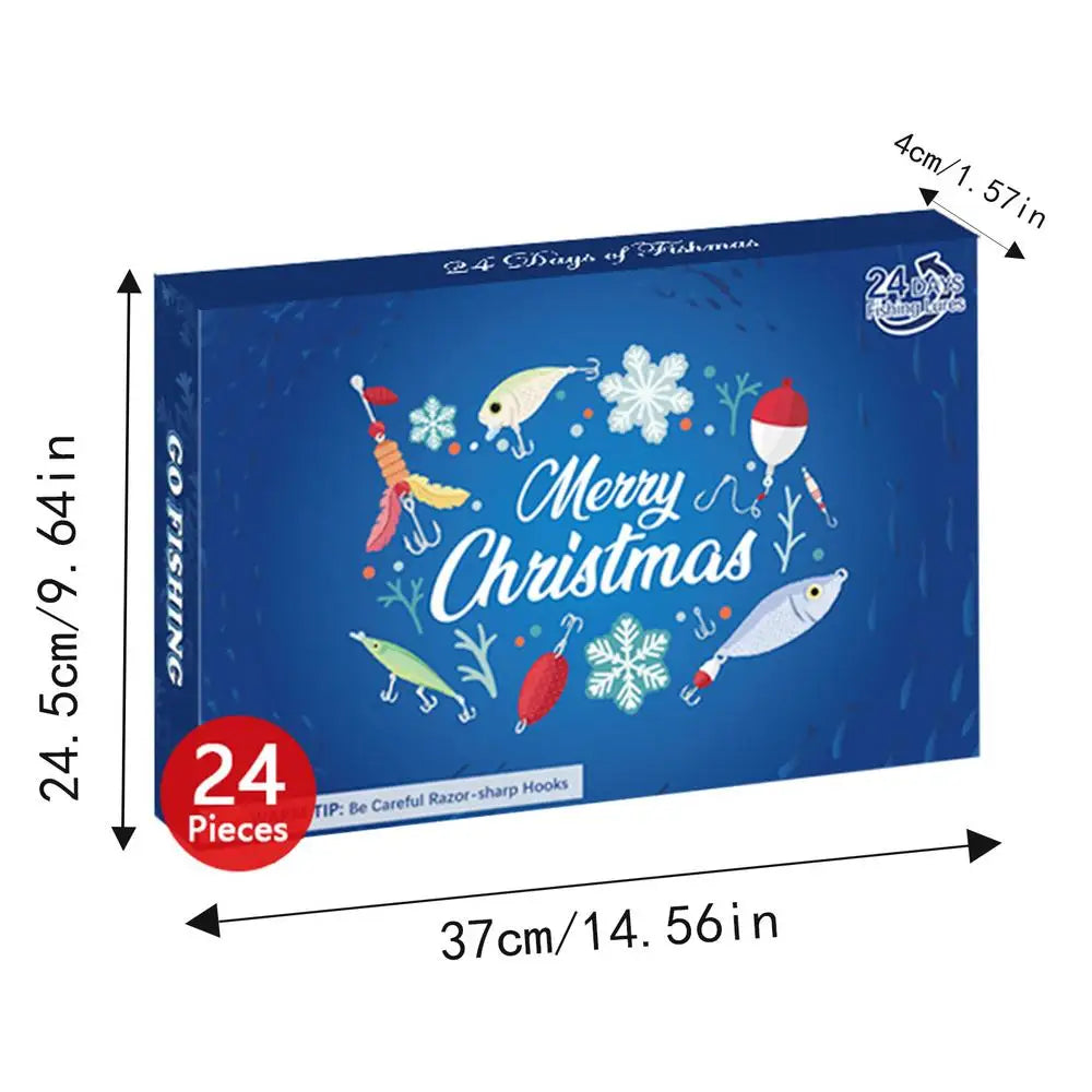 Kit com 24 Iscas de Pesca Calendário do Advento 2024