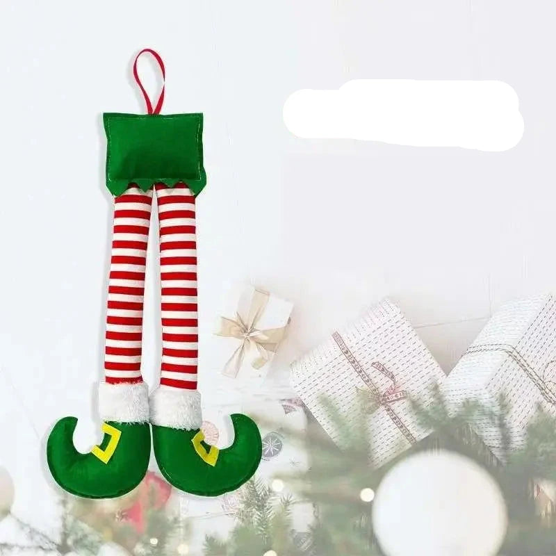 Pernas de Elfo e Papai Noel para Decoração de Natal