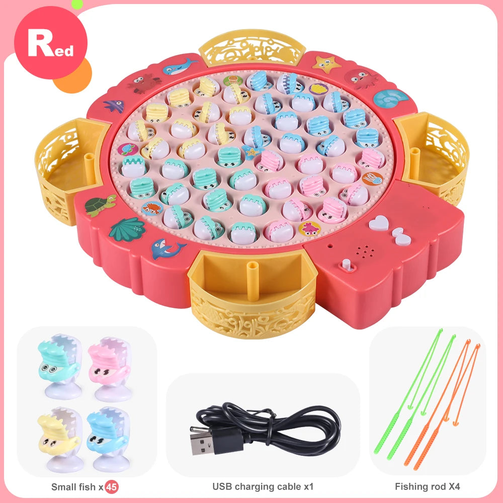 Brinquedo Lago de Pesca Elétrica com Música Perfeito Presente de Natal