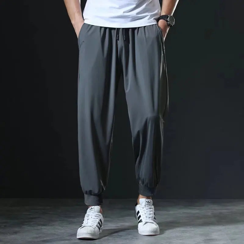 Calças de pesca respirável masculina ao ar livre, calças stretch, roupas esportivas de secagem rápida, roupas casuais finas, verão