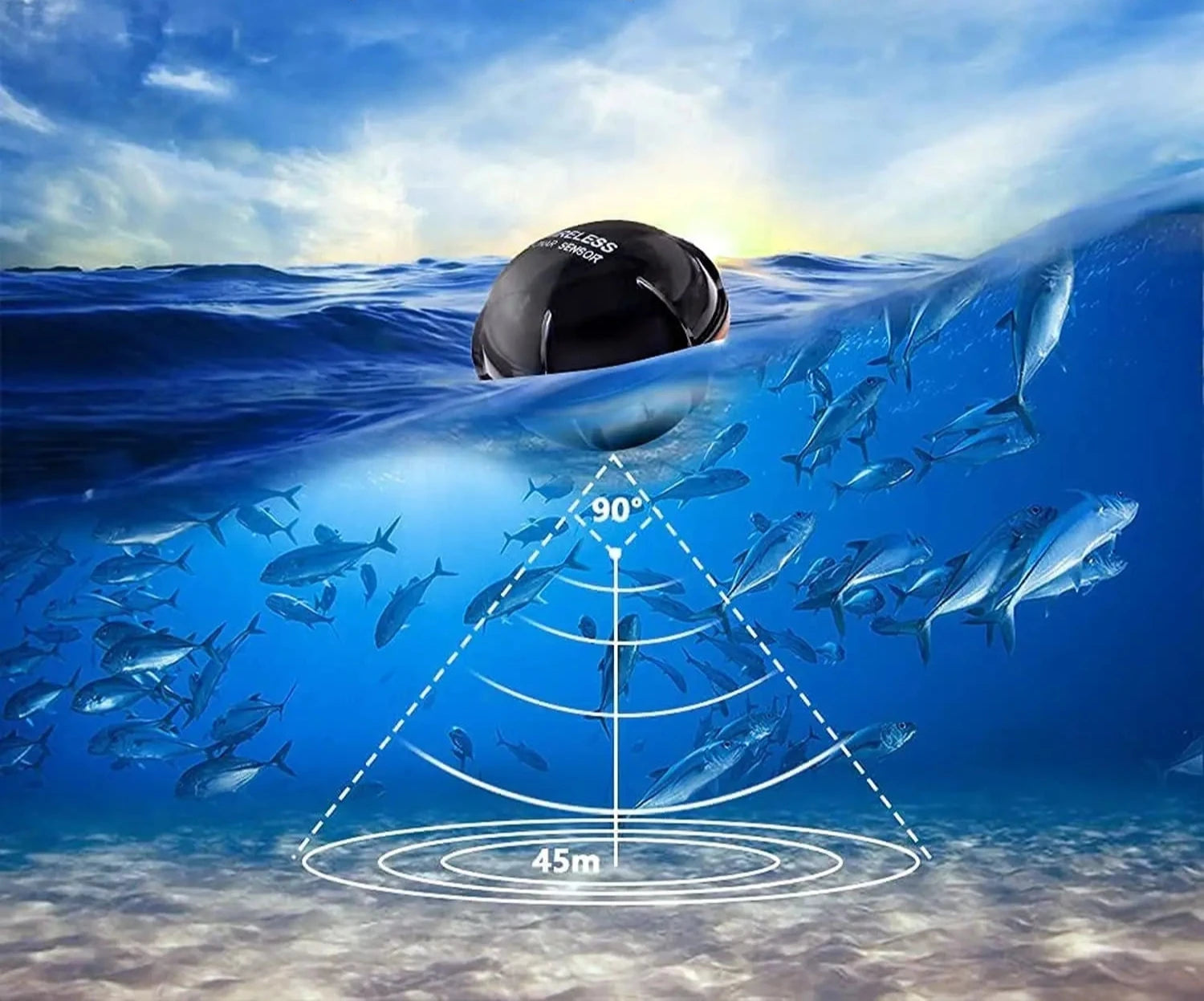 Localizador de Peixes Inteligente Sonar Fish Finder Sem Fio