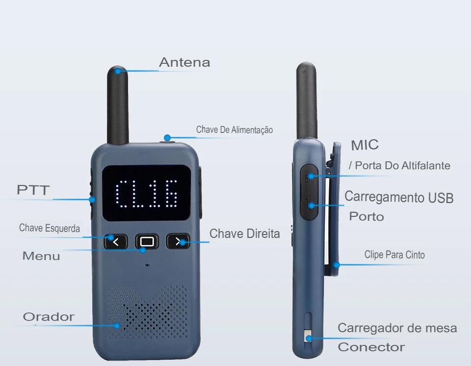 Mini Radio Comunicador  Walkie Talkie Retevis® RB619