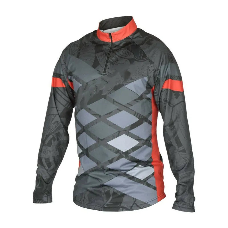 Camisa Masculina de Pesca com Zíper e Proteção UV