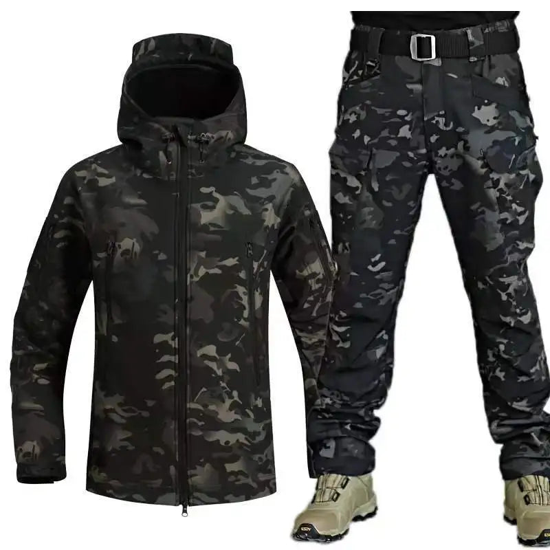 Conjunto de Agasalho de Pele de Tubarão ao Ar Livre Camo®