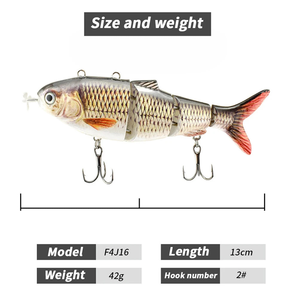 Isca de Pesca Elétrica com Múltiplas Articulações