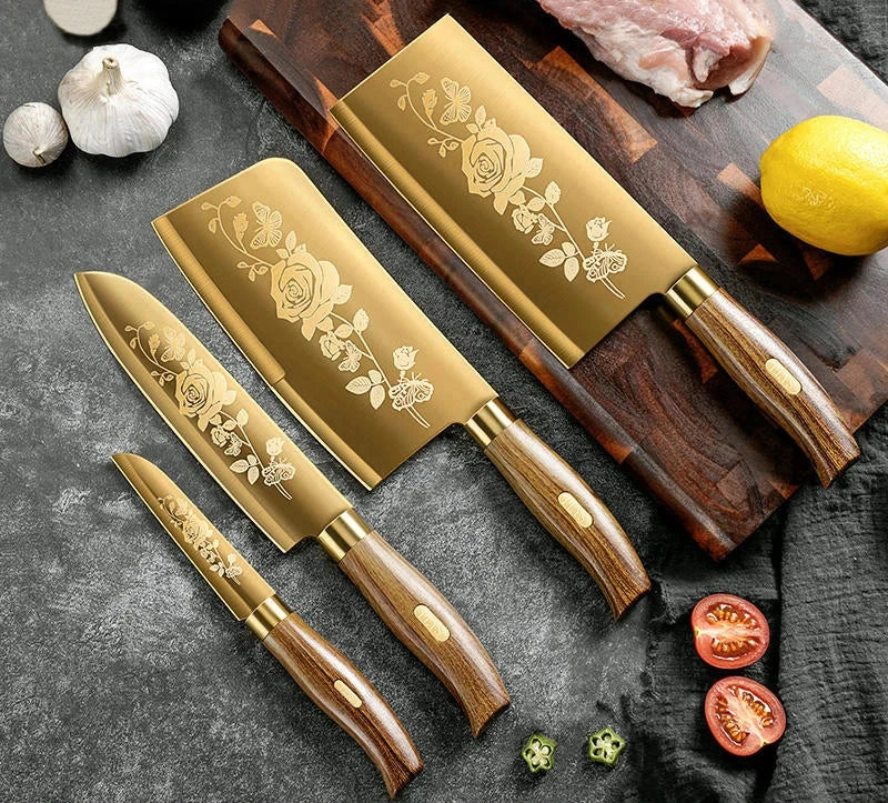 Conjunto de 4 Facas de Cozinha Gold®