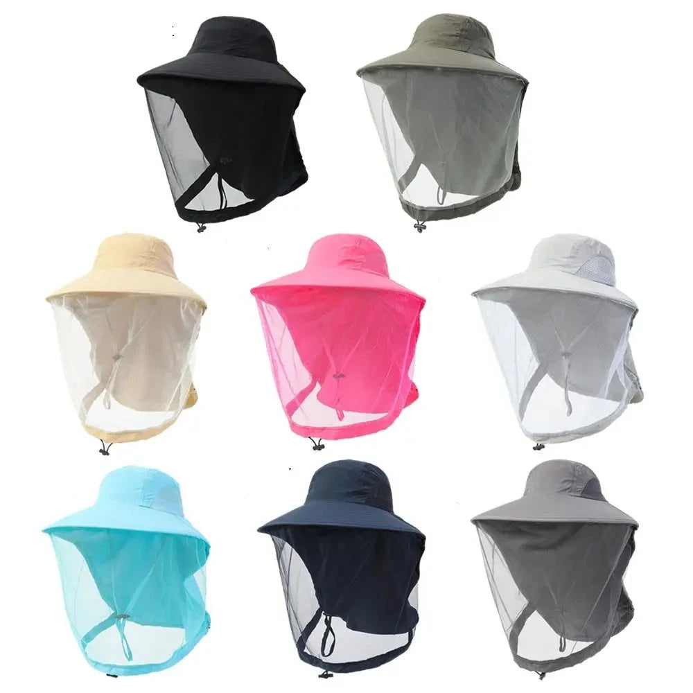 Chapéu Hat Anti-Mosquito Unissex Foldable para Pesca e Acampamento