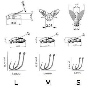 Isca de Pesca com Mosca Biônica 20 pçs
