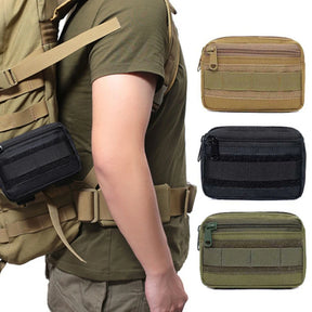 Bag Tática Necessaire EDC de Camada Dupla com Sistema Molle e Cinto de Cintura Oxford