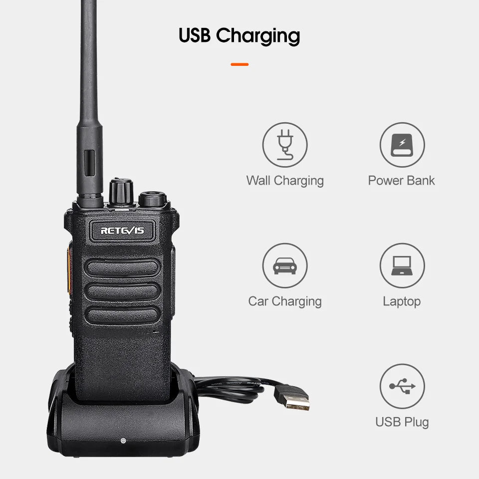 Rádio Comunicador Retevis Walkie Talkie de Longo Alcance RT86 10W