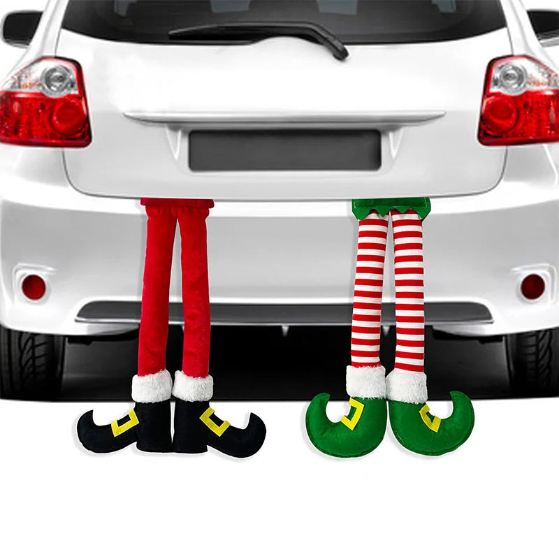 Pernas de Elfo e Papai Noel para Decoração de Natal