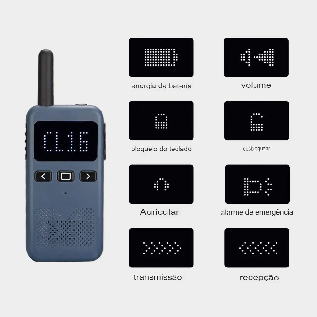 Mini Radio Comunicador  Walkie Talkie Retevis® RB619