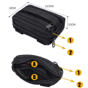 Bag Tática Necessaire EDC de Camada Dupla com Sistema Molle e Cinto de Cintura Oxford