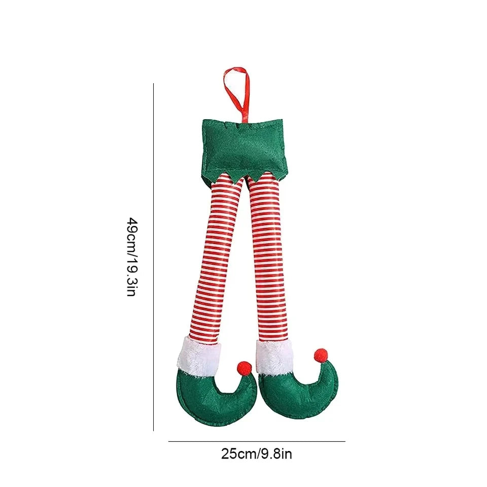 Pernas de Elfo e Papai Noel para Decoração de Natal