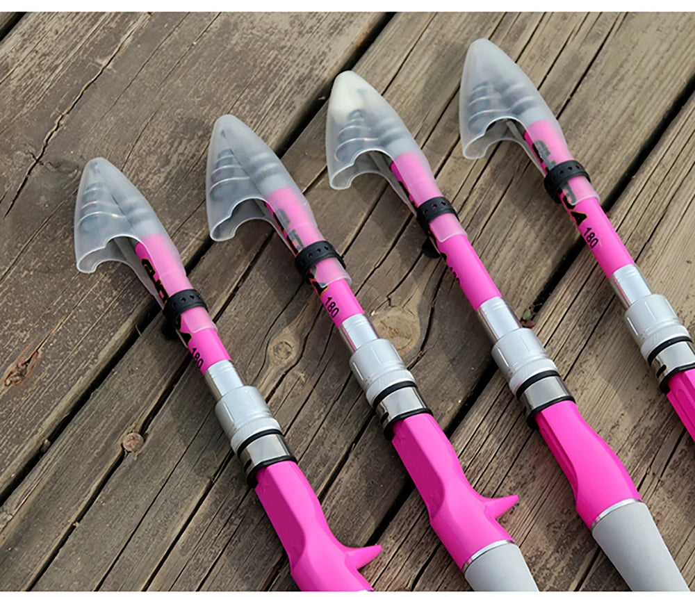 Mini Vara de Pesca Telescópica Rosa