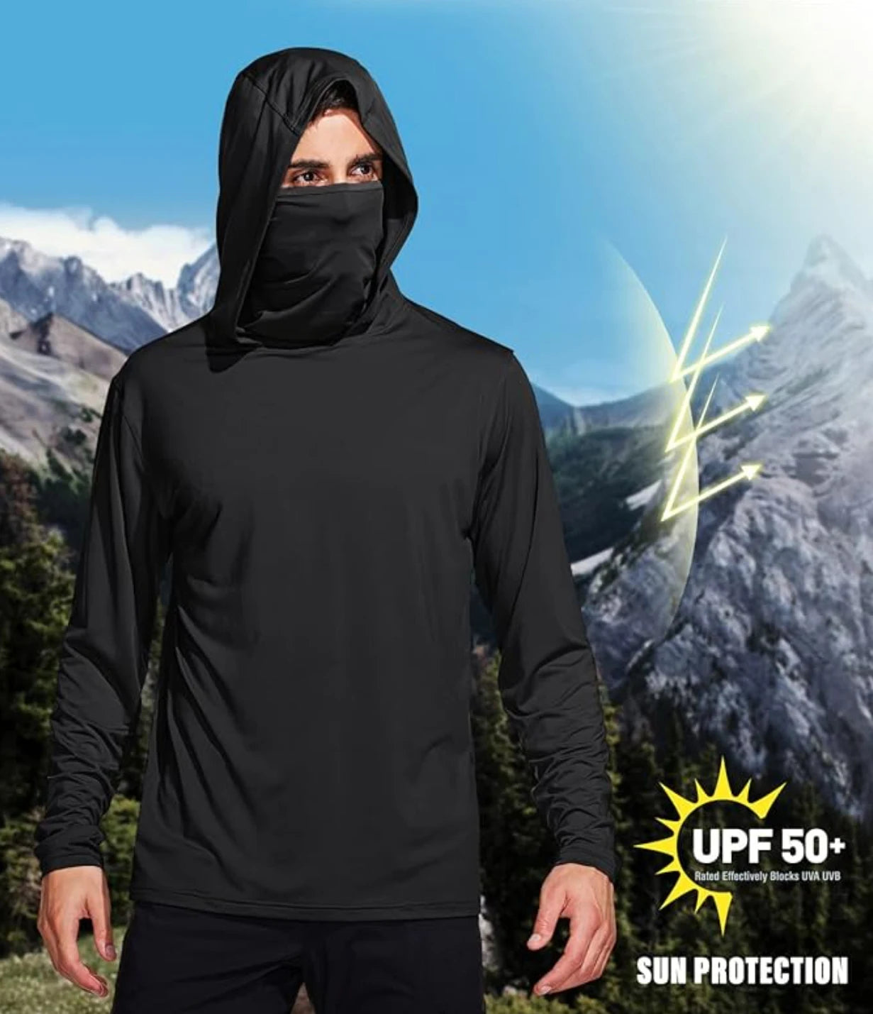 Camiseta com Capuz de Proteção Solar UPF 50+