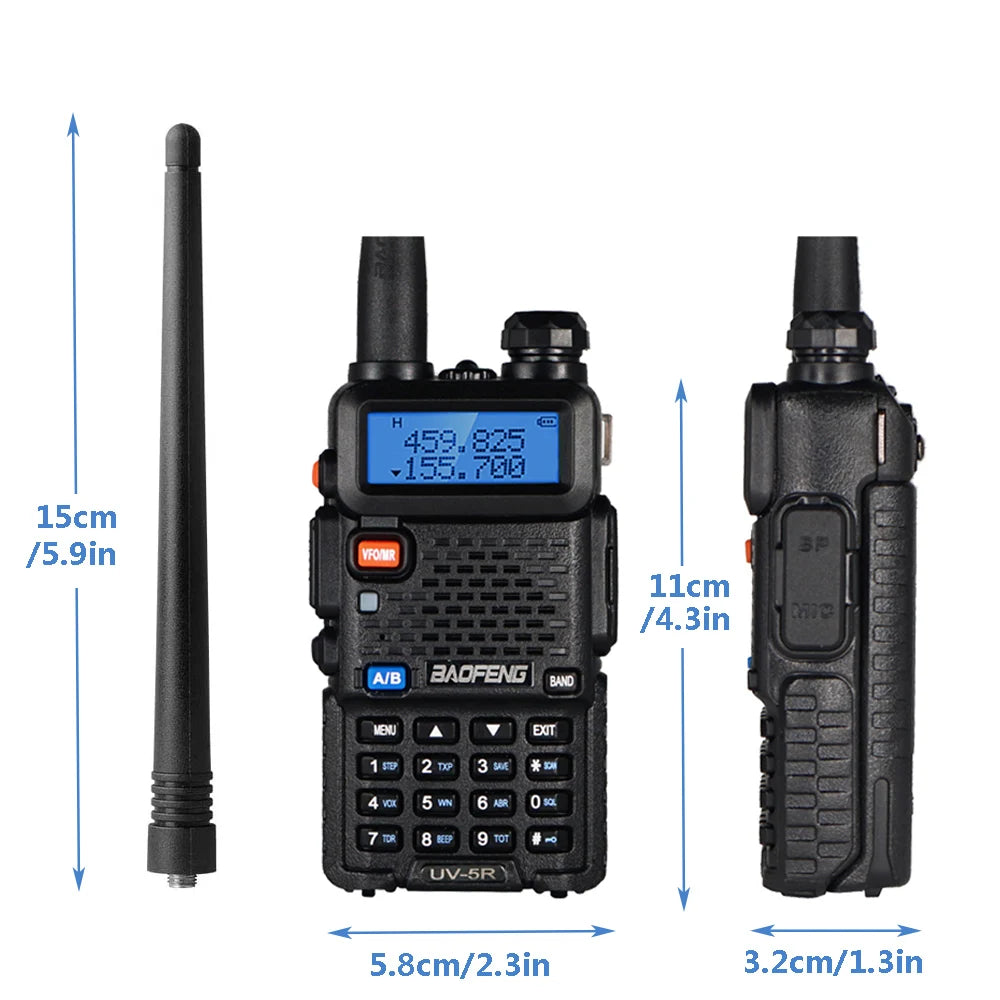 Kit 2 Walkie Talkie Portátil Comunicador Baofeng®