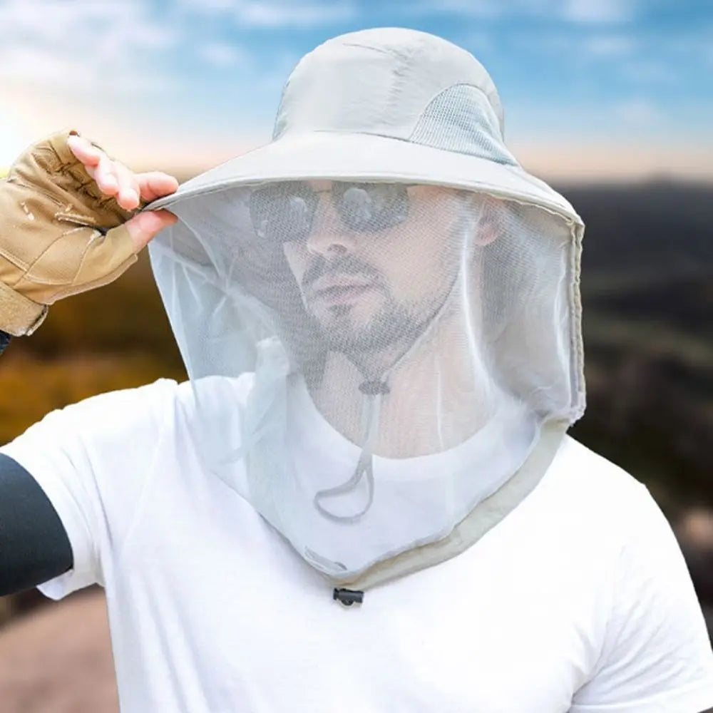 Chapéu Hat Anti-Mosquito Unissex Foldable para Pesca e Acampamento