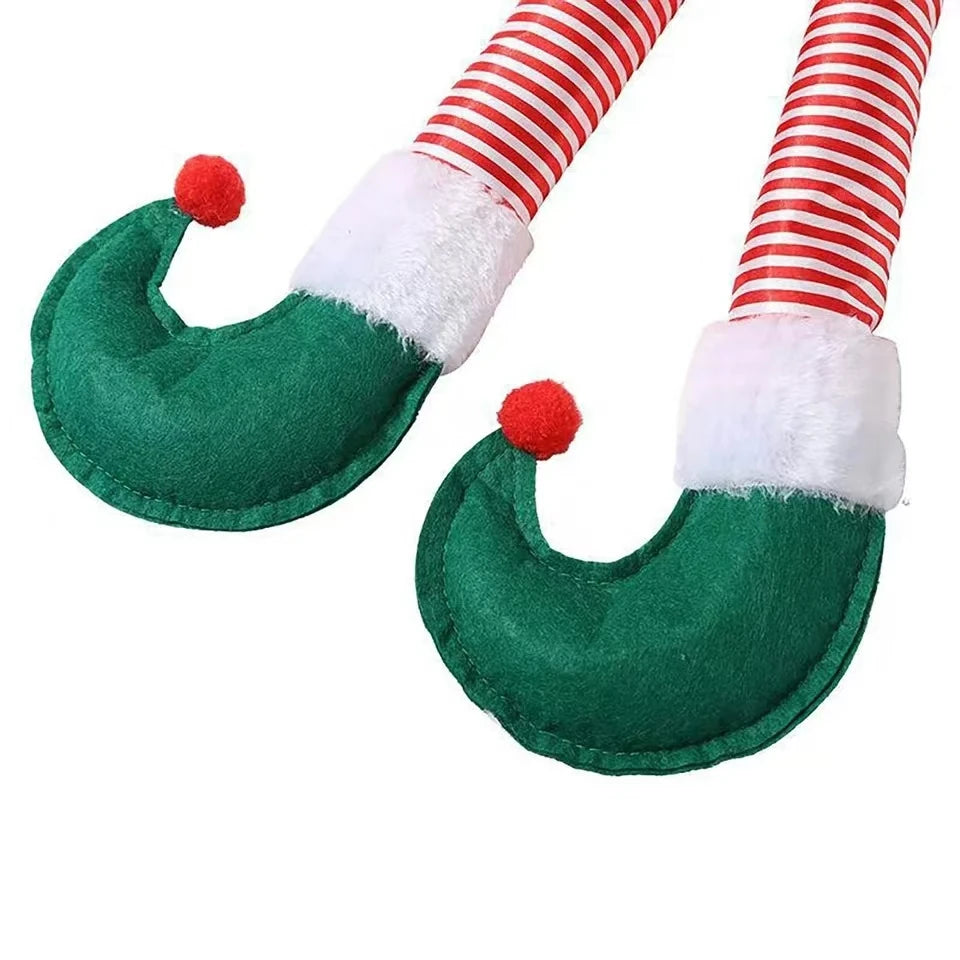 Pernas de Elfo e Papai Noel para Decoração de Natal