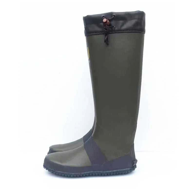 Botas de pesca impermeáveis de borracha macia para homens e mulheres, tubo alto, botas de chuva leves, caminhadas ao ar livre, camping, caça, sapato de água