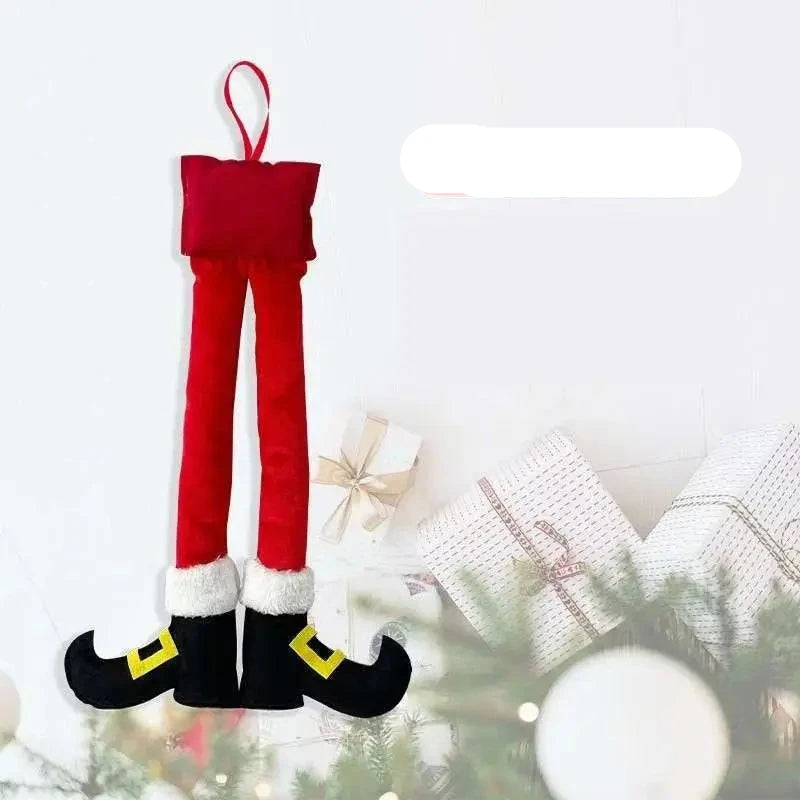 Pernas de Elfo e Papai Noel para Decoração de Natal
