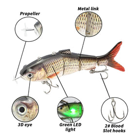 Isca de Pesca Elétrica com Múltiplas Articulações