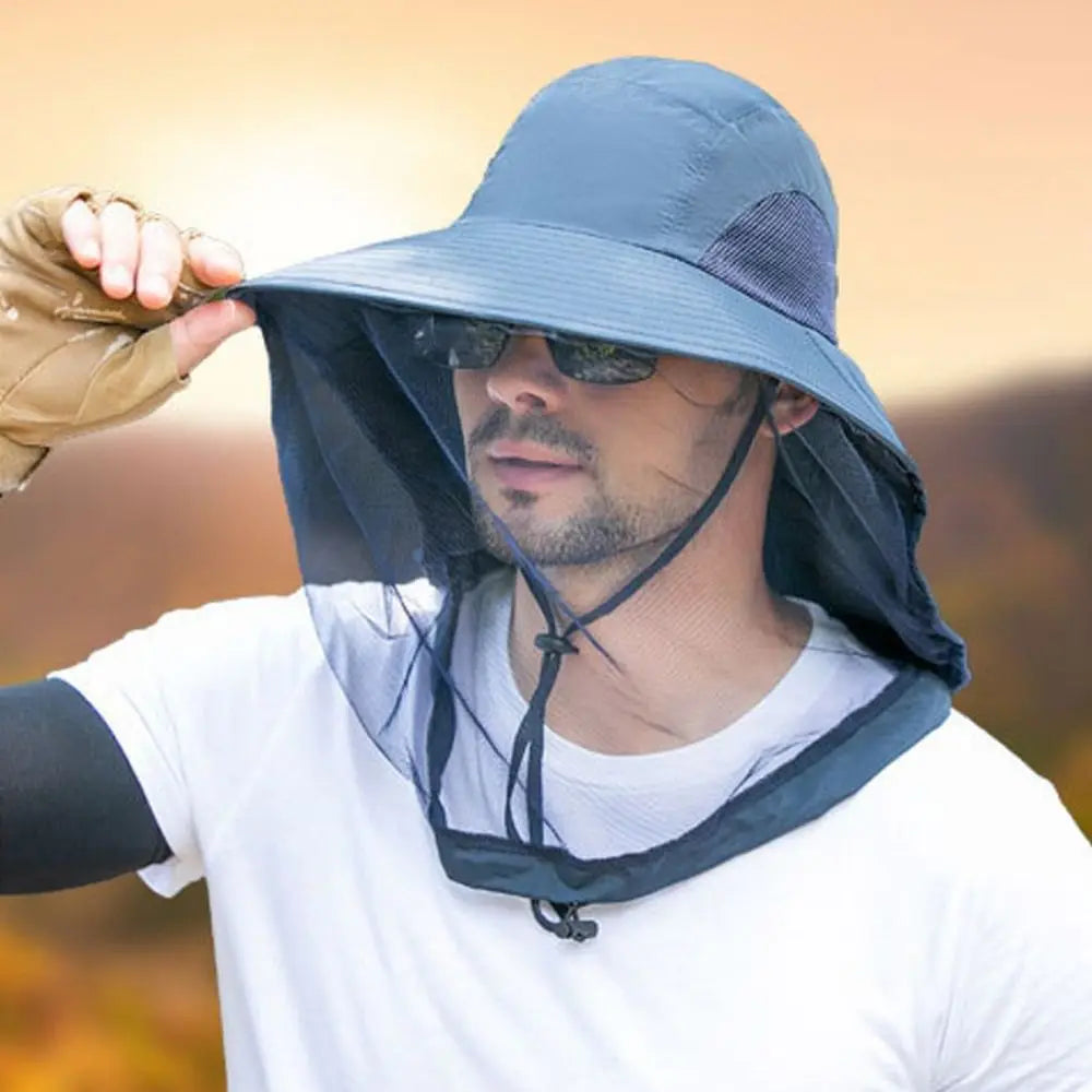 Chapéu Hat Anti-Mosquito Unissex Foldable para Pesca e Acampamento