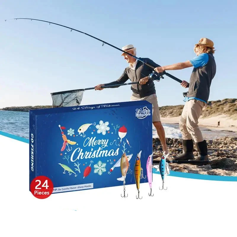 Kit com 24 Iscas de Pesca Calendário do Advento 2024